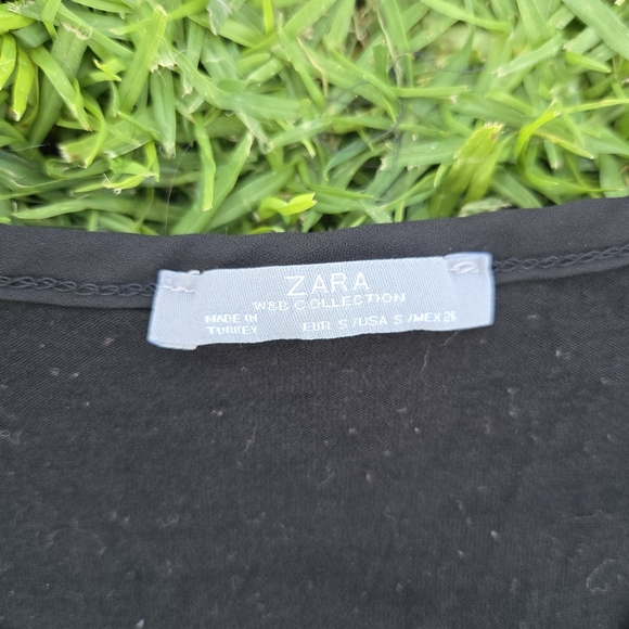 Zara Black Top with Sheer Detail - Picture 2 of 3